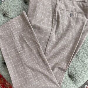 Men's Tan Plaid Dress Pants